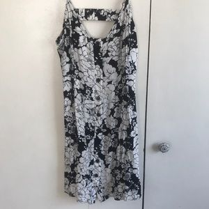 Forever 21 black and white dress, flower print